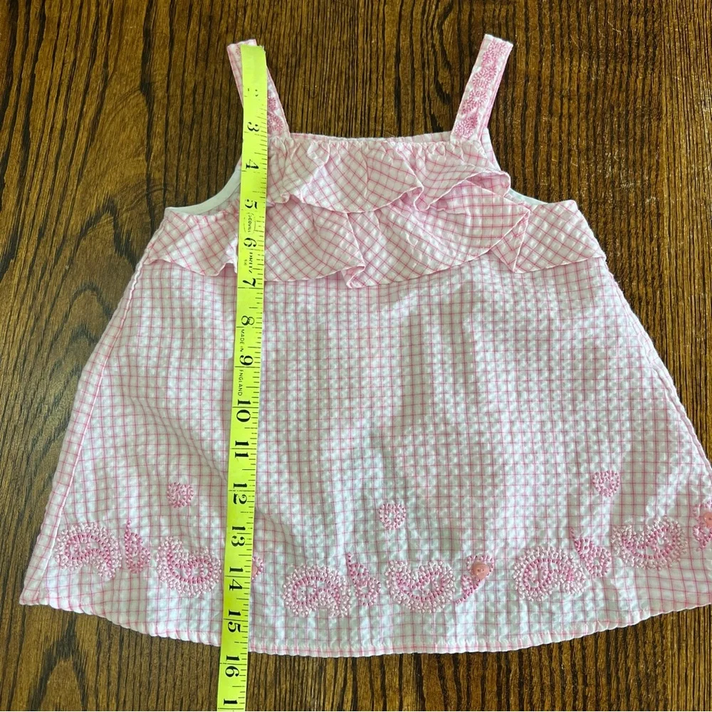 Starting Out Gingham Seersucker Ruffle Top Bloomers Toddler Size 18 Month Pink